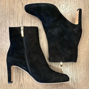 L’AGENCE “Angelique” Black Suede Ankle Boots